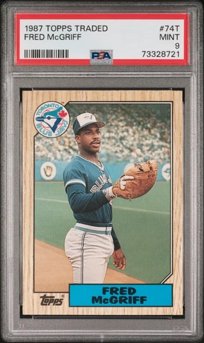 1987 Topps Traded Fred McGriff RC #74T - PSA Mint 9 - Toronto Blue Jays