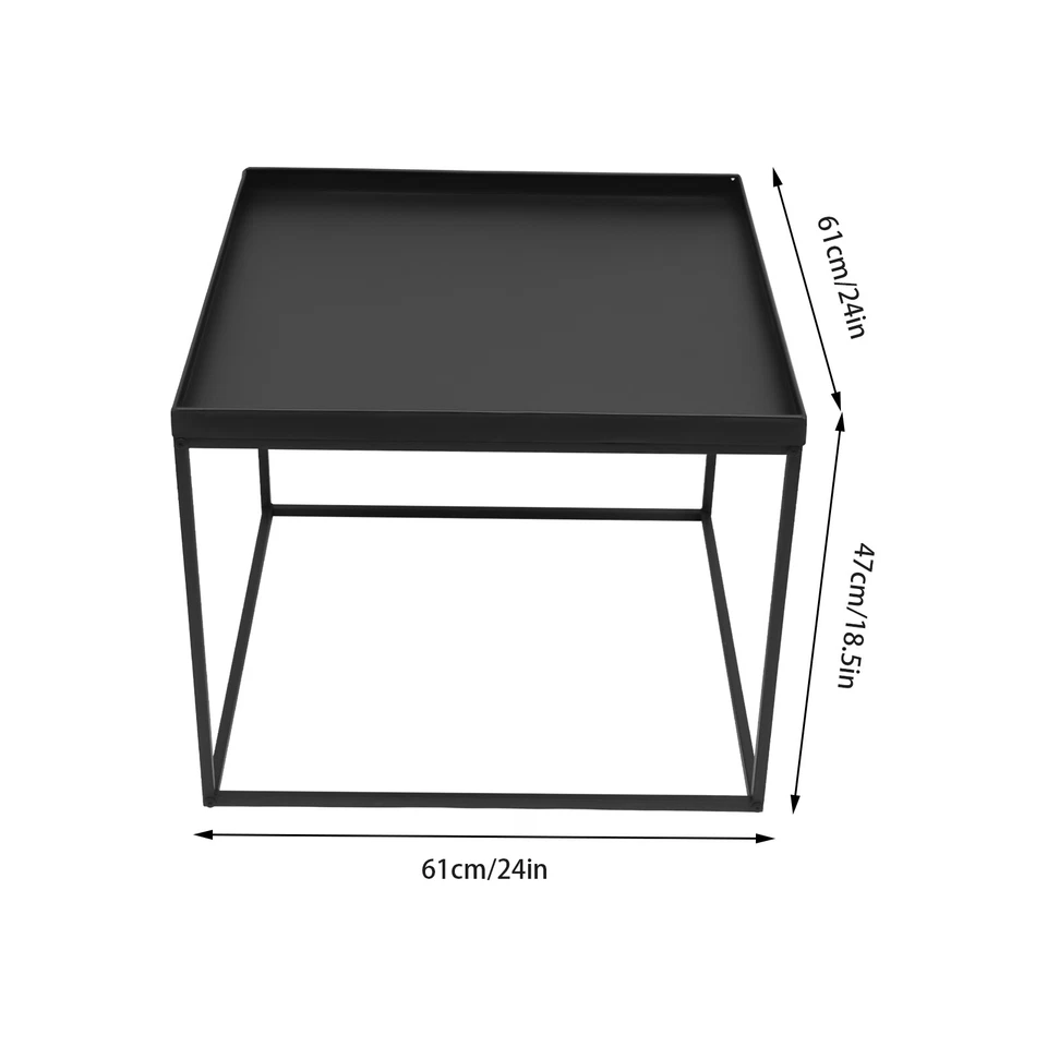 24" Square Table Side End Table Camping Table Portable Metal Frame Table Top New - Image 3 of 4