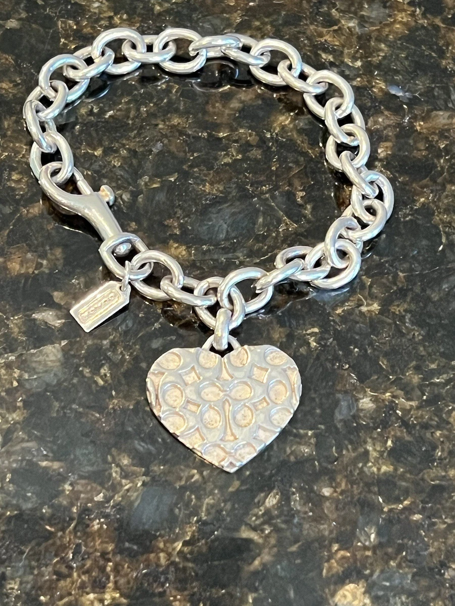 Sterling Silver Heart Charm 7.5in Bracelet– CD Peacock