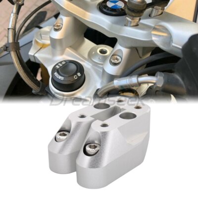 Lenkererhöhungen Montieren Klemme für BMW R1200RS 2015-18 CNC Alu Silber Adapter