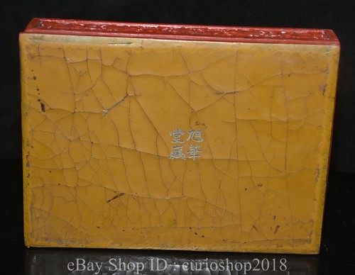Joyero de 6,8 "Coleccionar China Laca Roja Dinastía Peonía Flor Patrón - Imagen 10 de 10