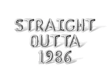 STRAIGHT OUTTA 1986 Letter & Number Balloon Banner - Birthday Party Decorations