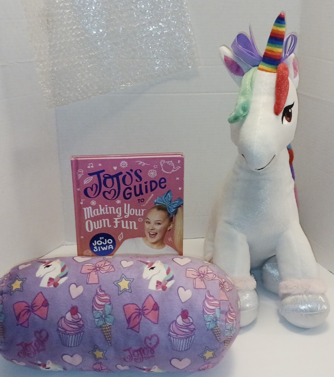Jojo Siwa Book, Pillow, Plush unicorn