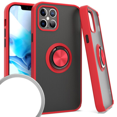 for iPhone 12 Pro Max 6.7'' Case Smooth Matte Magnet Ring Slim Cover+Prytool