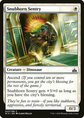 SNUBHORN SENTRY X 4 N/M- RIVALS OF IXALAN MAGIC THE GATHERING