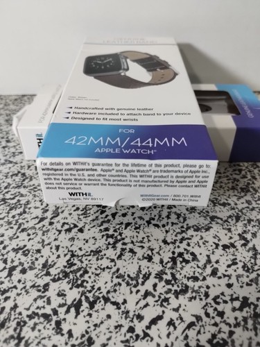 42mm/44mm Apple Watch smart watch band WITHit Genuine Leather Brown Band - Zdjęcie 5 z 5