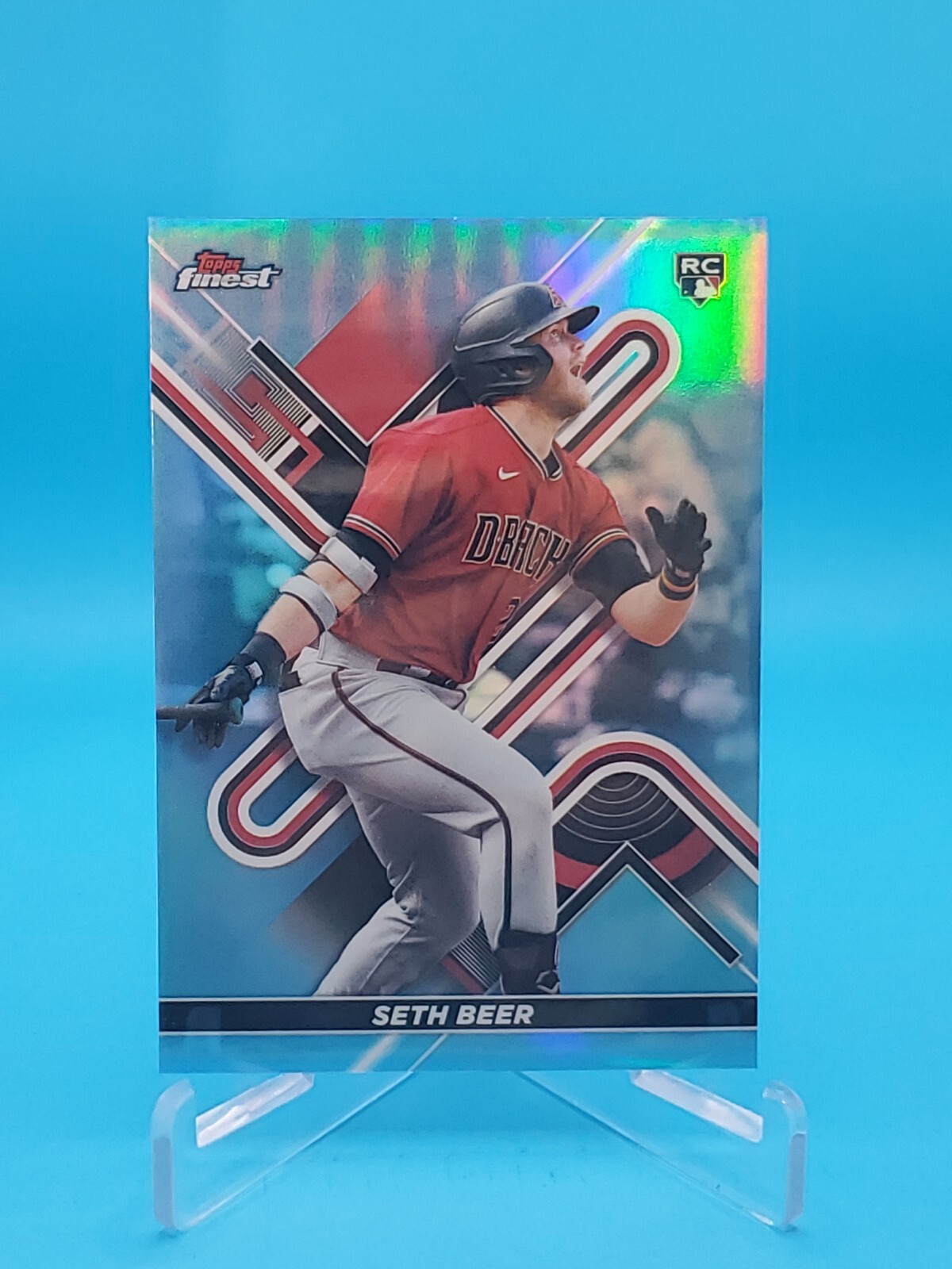 Seth Beer 2022 Topps Finest RC #18 Sky Blue Refractor 231/300 - Diamondbacks