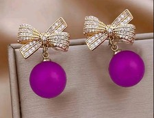 Christmas earrings Bow Ornament fashion jewelry NEW Free Shipping 1.2 inch