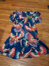FARM RIO Toucan Navy Midi Dress NWT Sz X-Small 