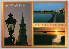 Charleston SC South Carolina Multi View Church Waterfront Park Harbor Postcard