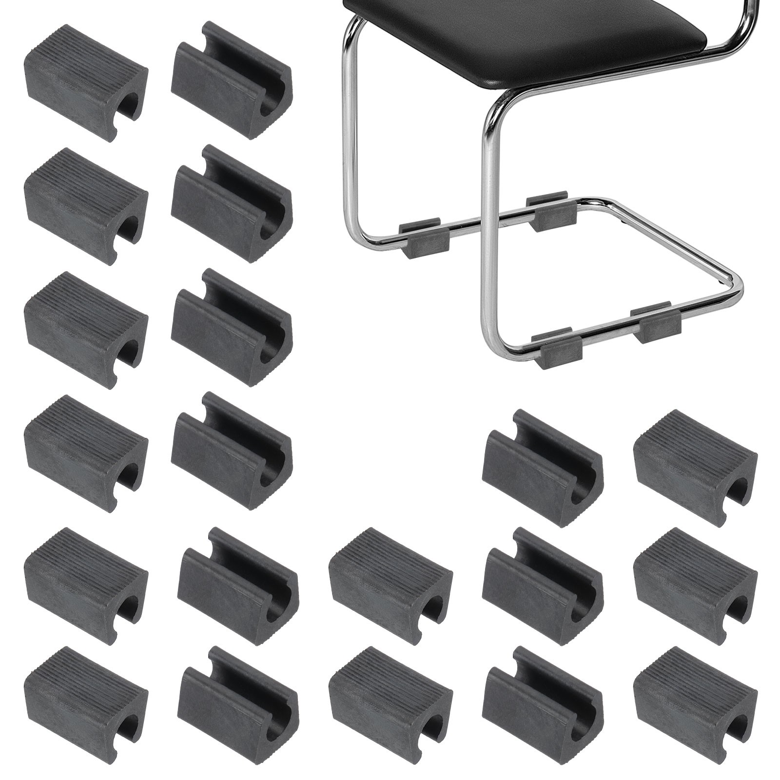 Leg Caps, 12mm U Shaped Chair Leg Floor Protector Rectangle,