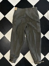 Vintage 30s NEW Swedish Military Wool Pants Wool Brown Khaki Trousers WW2