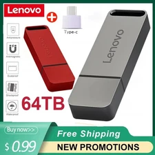 Lenovo USB 3.0 Metal Flash Drive High Speed Data Transfer - 1 TB to 64 TB
