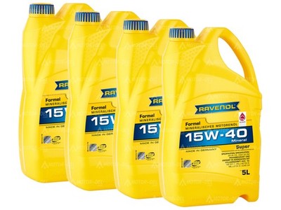 20 (4x5) Liter RAVENOL Formel Super 15W-40 Motoröl