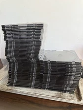 Maxtek Slim Jewel Cases Black Single 5.2mm CD DVD Disc Storage Box Lot of 75 NEW