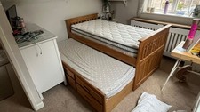Solid Wood Single Bed with pull out bed with Mattress and 3 big drawers