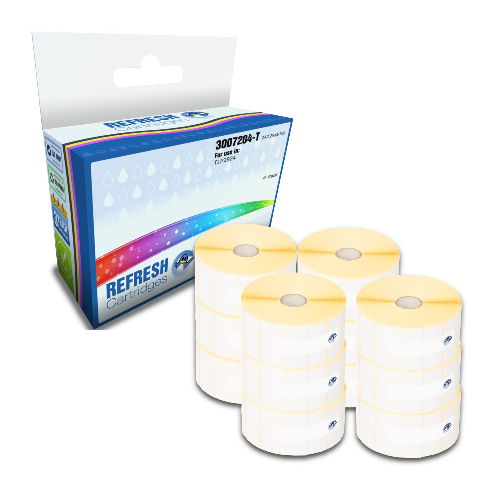 Refresh Cartridges Value Pack 3007204-T Compatible With Zebra LABEL Printers