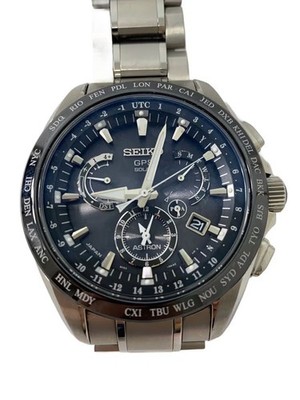 [B1S] Seiko Astron GPS Solar Dual Time Titanium Black Dial Watch 8X53-0AB0 [s8n]