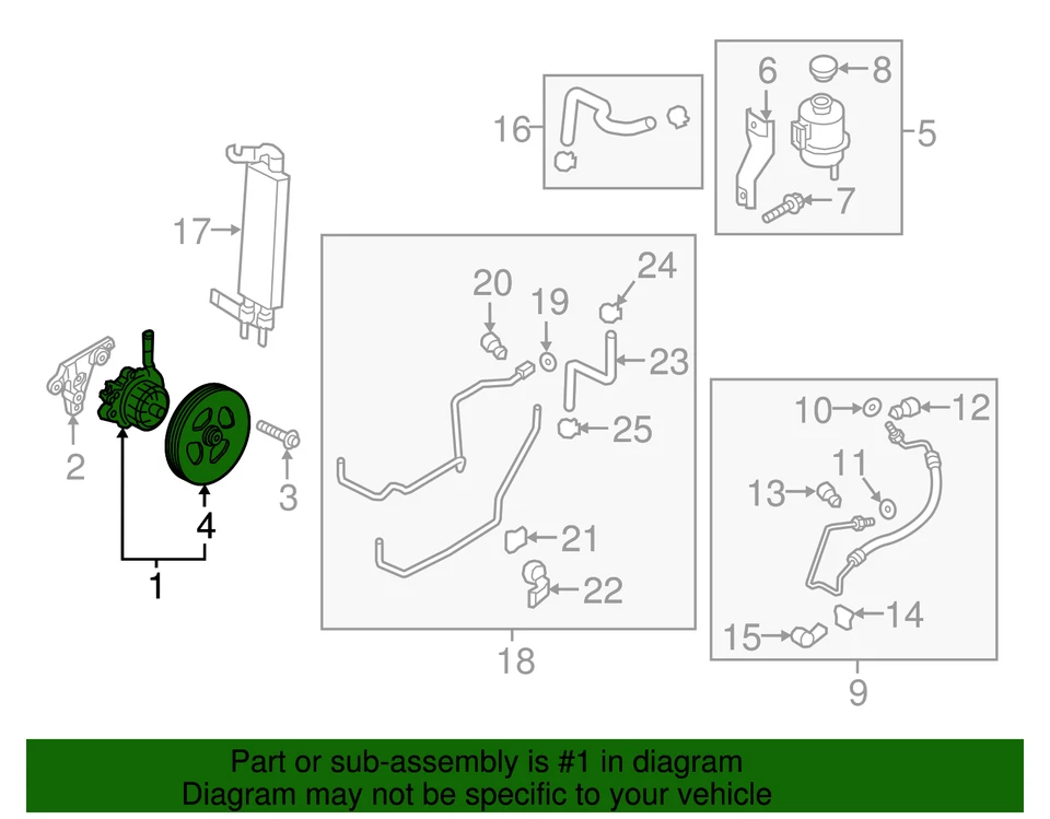 正品日产 2016 - 2019 年日产 TITAN XD - 动力转向泵 49110-EZ40A — 第 3/3 张图片