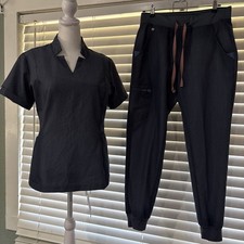 FIGS Inala Slim Top Zamora Jogger Scrub Set Heather Denim Women  s S