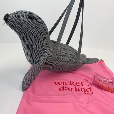 Wicker Darling Neil the Seal II Grey Wicker Handbag Limited Edition 3 of 25 Rare