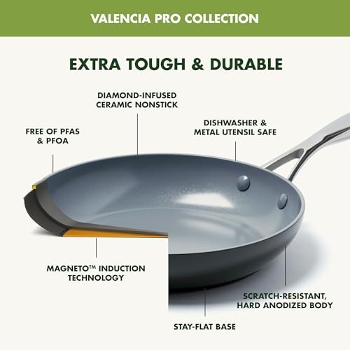 GreenPan Valencia Pro 10 Zoll Bratpfanne Keramik Antihaft Grau Giftfrei - Bild 4 von 10