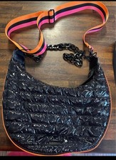 BCBGeneration Handbag Purse Shoulder Crossbody Black Puffer 2-in-1 Hobo NWOT $98