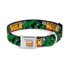 Buckle-Down Seatbelt Buckle Dog Collar - THE INCREDIBLE HULK Action... Fast Ship