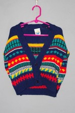Vintage Boys Sweater New Legends Geometric Primary Colors 80s EUC USA 4