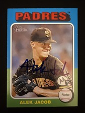2024 Topps Heritage Alek Jacob Signed Rookie Card 184 Padres Autograph Auto RC