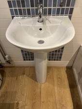 Dolomite Bathroom Suite. Bidet Toilet Basin and Pedestal White Gloss