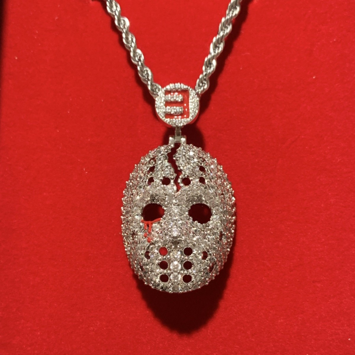 NIB Eminem Hockey Mask Diamond Pendant & Chain - 24in | eBay