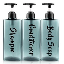 16.9oz Shampoo Dispenser for Shower 3 Pack - Refillable Shampoo and Conditi...
