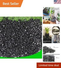 Elegant 18lb Black Pebbles 0.5-1 inch for Plants Aquariums - Polished Stones