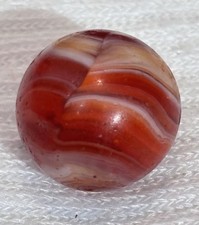 Antique Christensen Agate CAC Red Slag Glass Marble Size 0.67