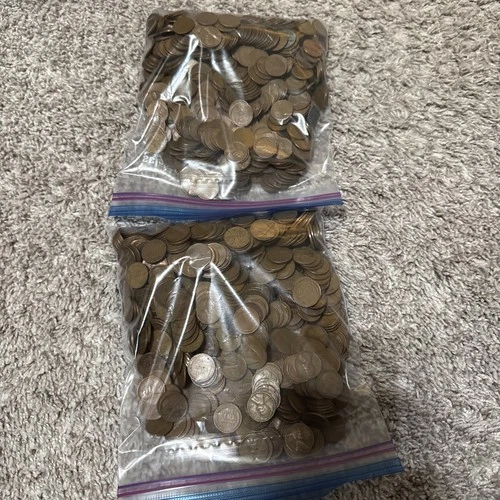 10 lbs of Wheat Penny bulk lot of 1940 to 1950s Dates with all mints D / S / P