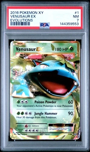 2016 POKEMON XY EVOLUTIONS #1 VENUSAUR EX PSA 7
