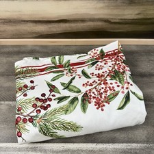 Williams Sonoma Woodland Berry Round Tablecloth 90 Multi Holidays Christmas OB