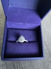 Zales Vera Wang Love Pear Halo Diamond Ring 14k White Gold Sz 7 GIA 0.75-0.99ctw — photo 1
