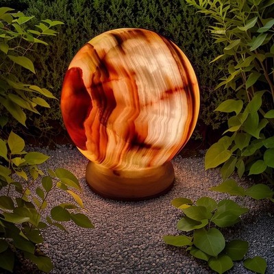 Onyx Stone Lamp   Natural Marble Glow Light for Home Decor, 6'' Sphere''