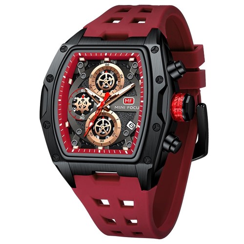 Mini Focus Men Watch Unique Tonneau Casual Wrist Watches (Chronograph/Waterpr...