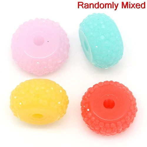 Sexy Sparkles 10 Pcs, Round Multicolor Resin Spacer Bead 12mm Dia, Hole: Approx - Picture 3 of 3