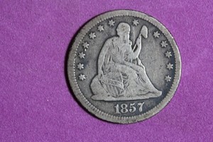 ESTATE FIND 1857 - Seated Liberty Quarter!!  #N08009