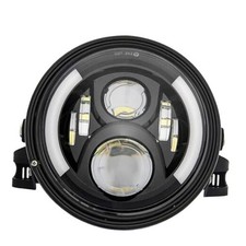 7" 7 Inch Round LED Motorcycle Headlight assembly with 7 Inch Housing black