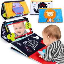 High Contrast Tummy Time Toy Set with Crinkle Book  Teether