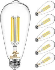6 Pack Vintage LED Edison Bulbs E26 4000k Natural White for Lighting