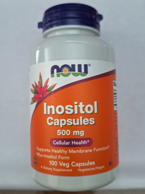 Now Foods Inositol 500 mg Capsules 100 ct for Cellular Health EXP 2029 SEALED