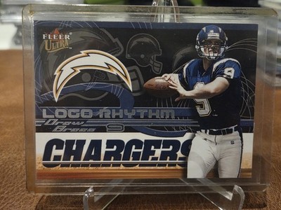 Drew Brees Chargers Logo Rhythm Fleer 2002 Saints NFL Card