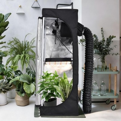 Grow Set 40x40x120cm 100W Full-Spectrum LED Growbox Zelt Abluft Komplett 