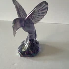 Fenton Carnival Glass Purple Bird Figurine Decorative Collectible Glossy Finish